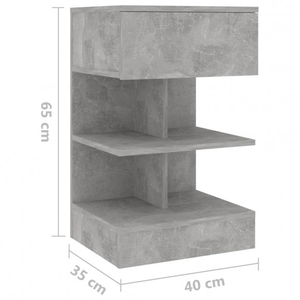 Table de chevet Gris béton 40x35x65 cm Aggloméré