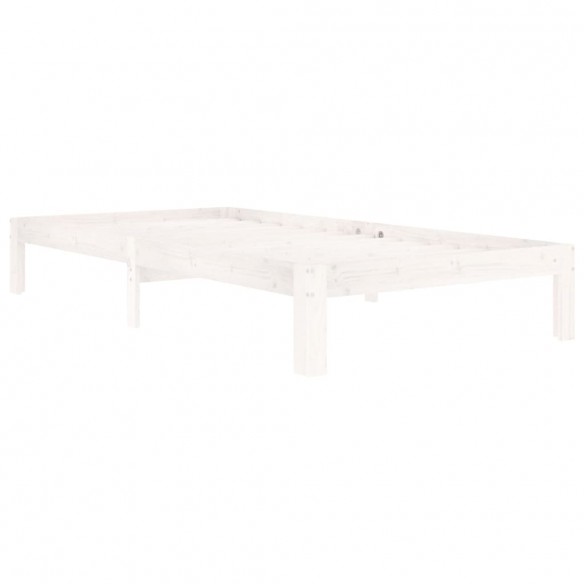 Cadre de lit Blanc Bois de pin massif 100x200 cm