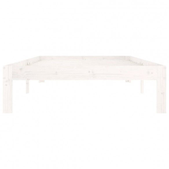 Cadre de lit Blanc Bois de pin massif 100x200 cm