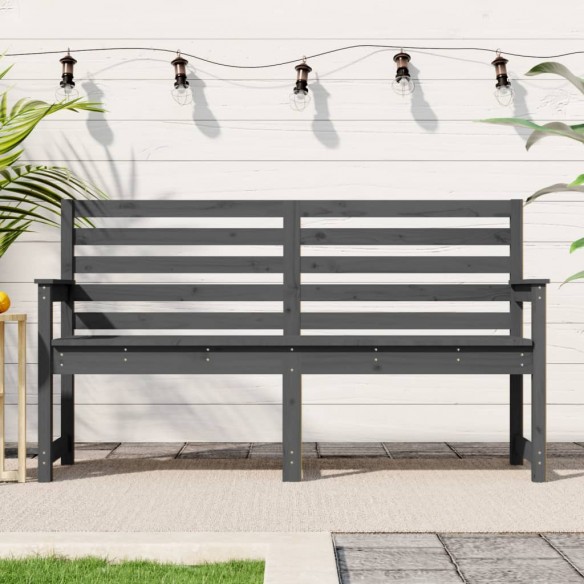 Banc de jardin gris 159,5x48x91,5 cm bois massif de pin