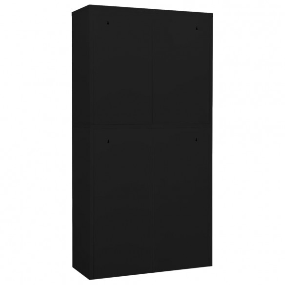 Armoire de bureau Noir 90x40x180 cm Acier