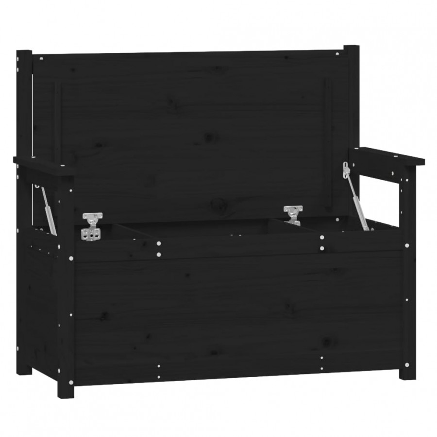 Banc Noir 112,5x51,5x96,5 cm Bois de pin massif