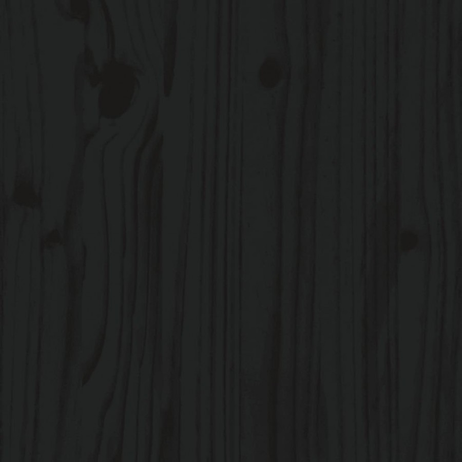Banc Noir 112,5x51,5x96,5 cm Bois de pin massif