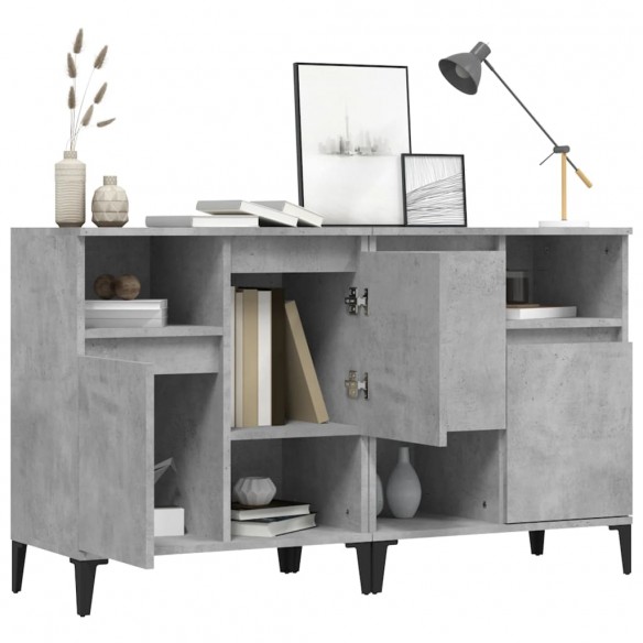 Buffets 2 pcs gris béton 60x35x70 cm bois d'ingénierie