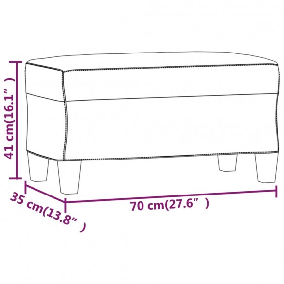 Banc Crème 70x35x41 cm Similicuir