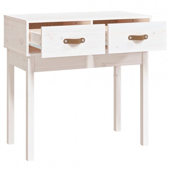 Table console Blanc 76,5x40x75 cm Bois massif de pin