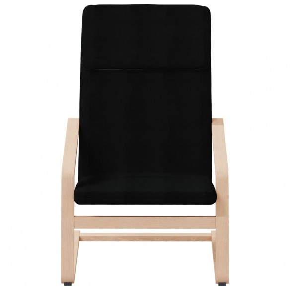 Chaise de relaxation avec repose-pied Noir Tissu