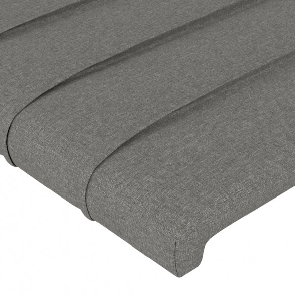 Cadre de lit avec tête de lit Gris foncé 100x200 cm Tissu