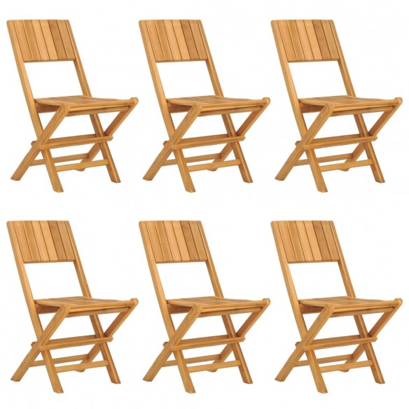 Chaises de jardin pliantes 6 pcs 47x61x90 cm bois massif teck