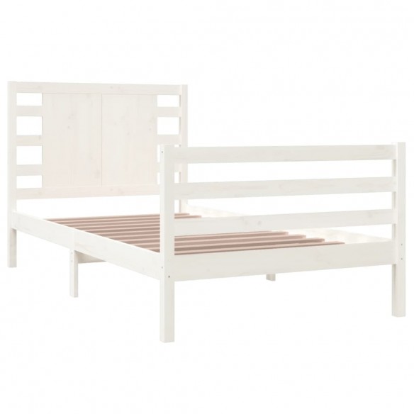 Cadre de lit Blanc Bois de pin massif 100x200 cm