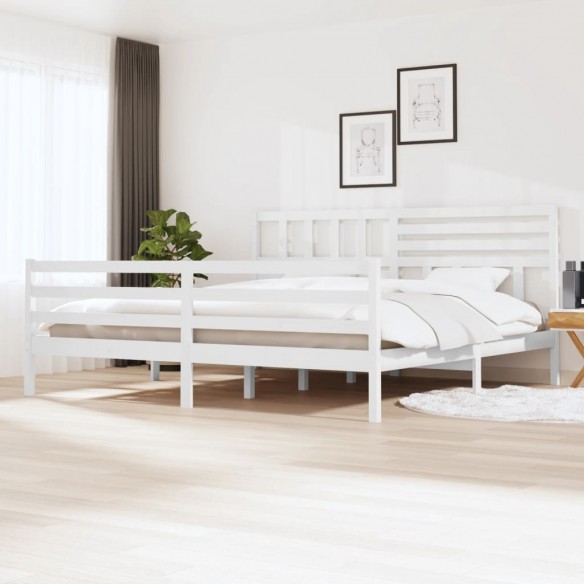 Cadre de lit Blanc Bois massif 180x200 cm Super King