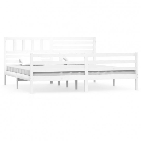 Cadre de lit Blanc Bois massif 180x200 cm Super King