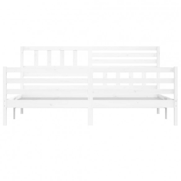 Cadre de lit Blanc Bois massif 180x200 cm Super King