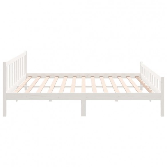 Cadre de lit blanc bois massif 200x200 cm