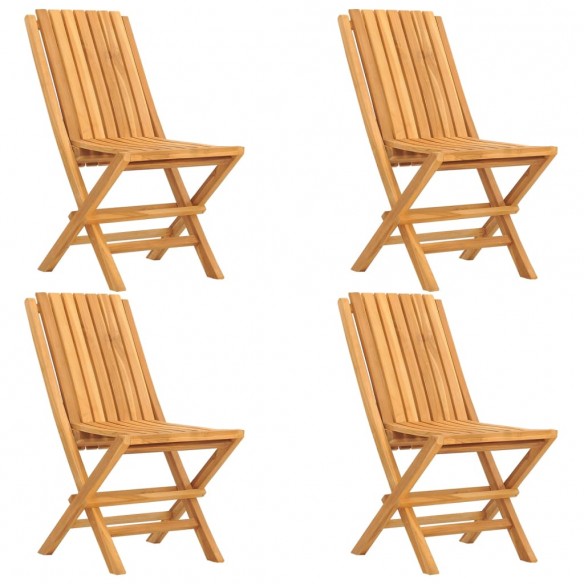 Chaises de jardin pliantes 4 pcs 47x47x89 cm bois massif teck