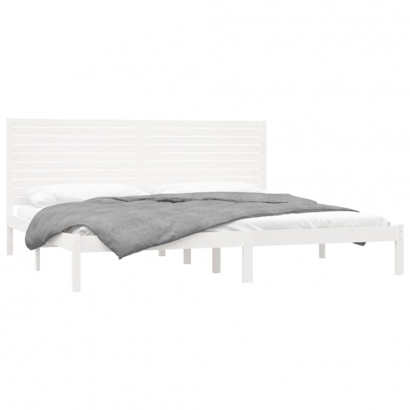 Cadre de lit Blanc Bois massif 200x200 cm