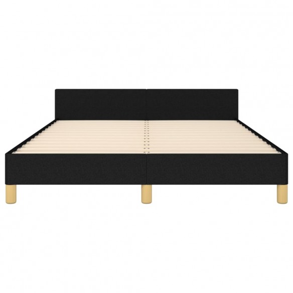 Cadre de lit avec tête de lit Noir 140x200 cm Tissu