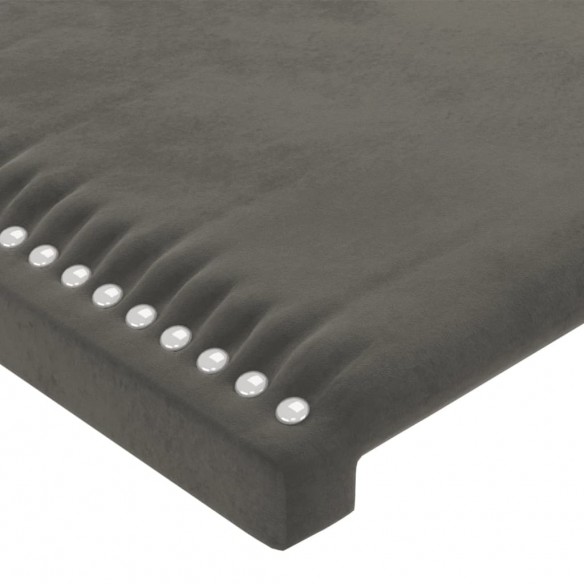 Cadre de lit avec tête de lit Gris foncé 100x200 cm Velours