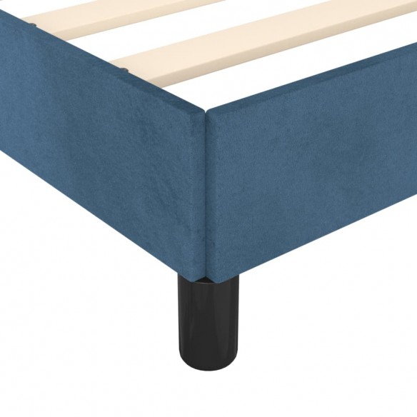 Cadre de lit avec tête de lit Bleu foncé 140x200 cm Velours