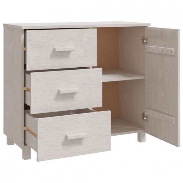 Buffet HAMAR Blanc 90x40x80 cm Bois massif de pin