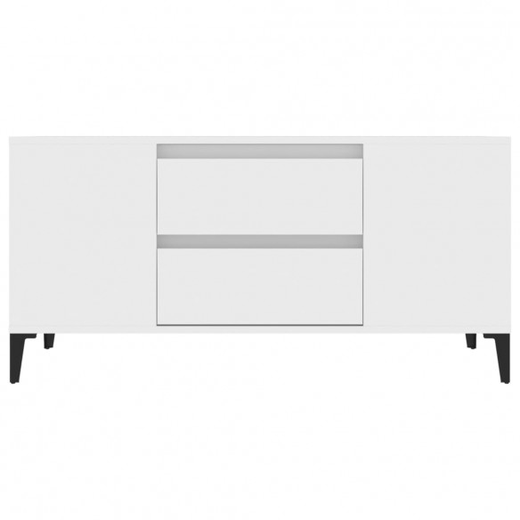 Meuble TV Blanc 102x44,5x50 cm Bois d'ingénierie