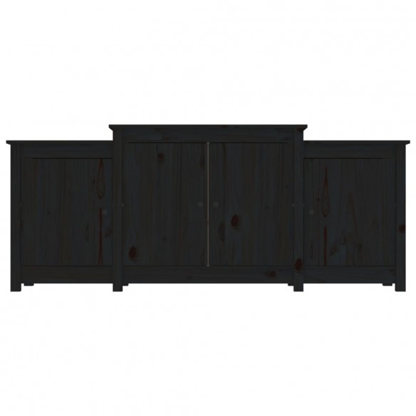 Buffet Noir 164x37x68 cm Bois massif de pin