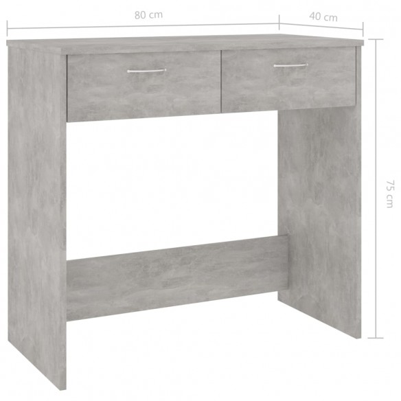 Bureau Gris béton 80x40x75 cm Aggloméré