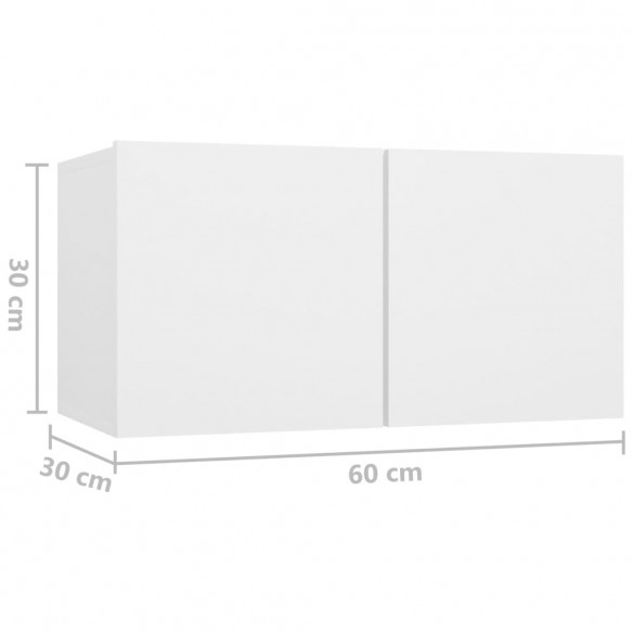 Ensemble de meuble TV 4 pcs Blanc Aggloméré