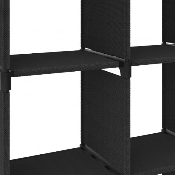 Étagère d'affichage 15 cubes Noir 103x30x175,5 cm Tissu