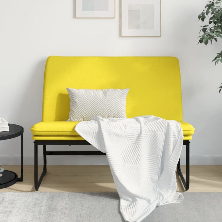 Banc Jaune clair 100x75x76 cm Tissu