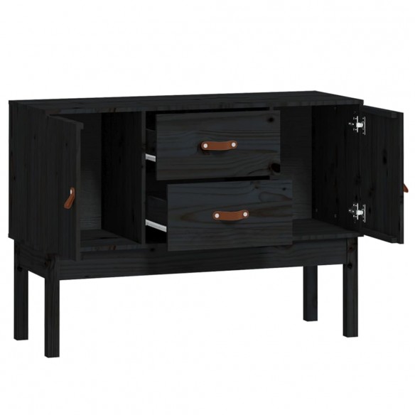 Buffet Noir 110x40x78 cm Bois massif de pin