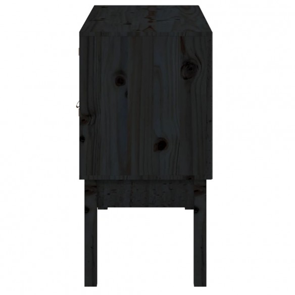 Buffet Noir 110x40x78 cm Bois massif de pin