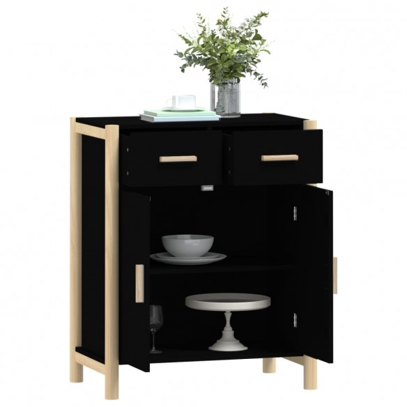 Buffet Noir 62x38x75 cm Bois d'ingénierie