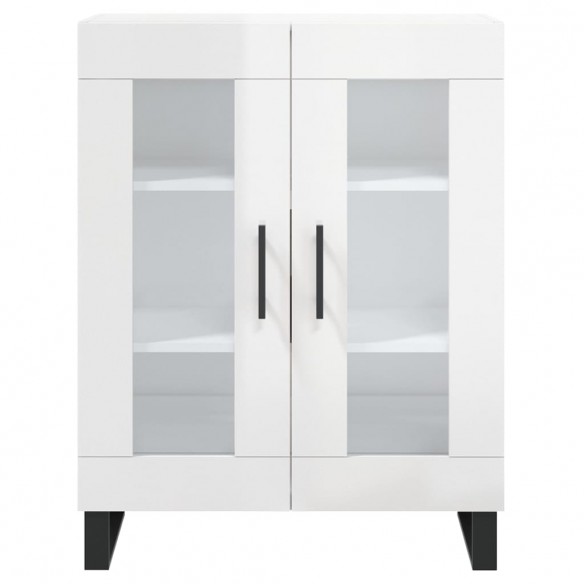 Buffet Blanc brillant 69,5x34x90 cm Bois d'ingénierie