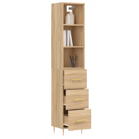 Buffet haut Chêne sonoma 34,5x34x180 cm Bois d'ingénierie