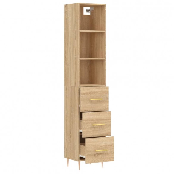 Buffet haut Chêne sonoma 34,5x34x180 cm Bois d'ingénierie