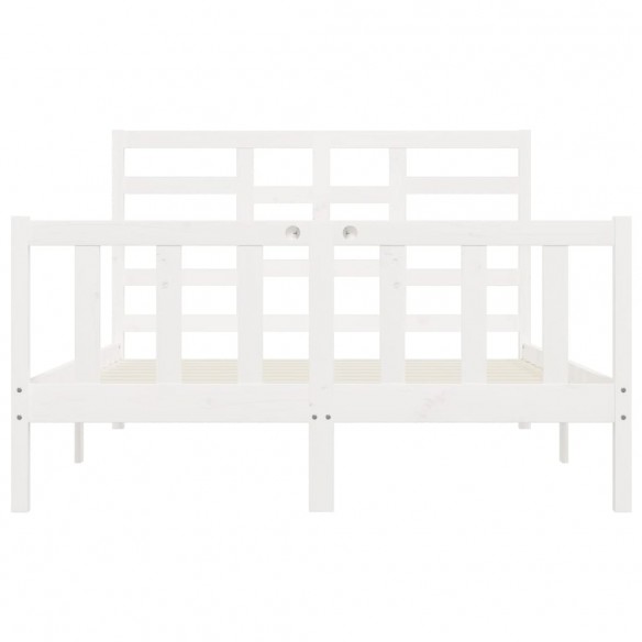 Cadre de lit Blanc Bois de pin massif 140x200 cm