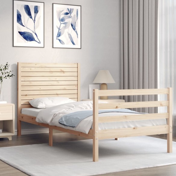 Cadre de lit et tête de lit 100x200 cm bois massif