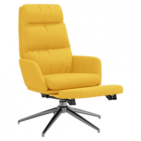 Chaise de relaxation avec repose-pied Jaune moutarde Tissu