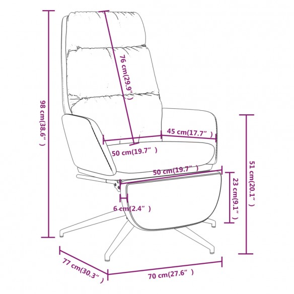 Chaise de relaxation avec repose-pied Jaune moutarde Tissu