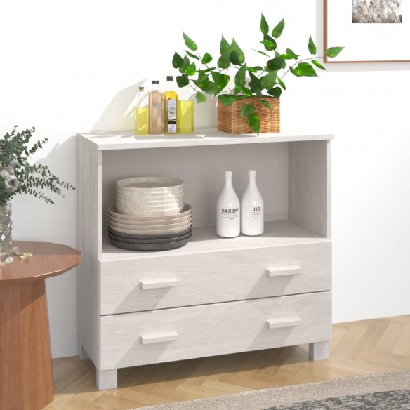 Buffet HAMAR Blanc 85x35x80 cm Bois massif de pin