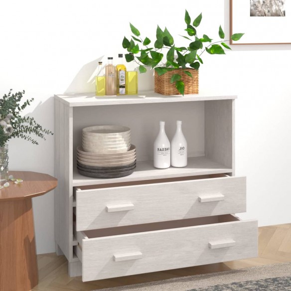 Buffet HAMAR Blanc 85x35x80 cm Bois massif de pin