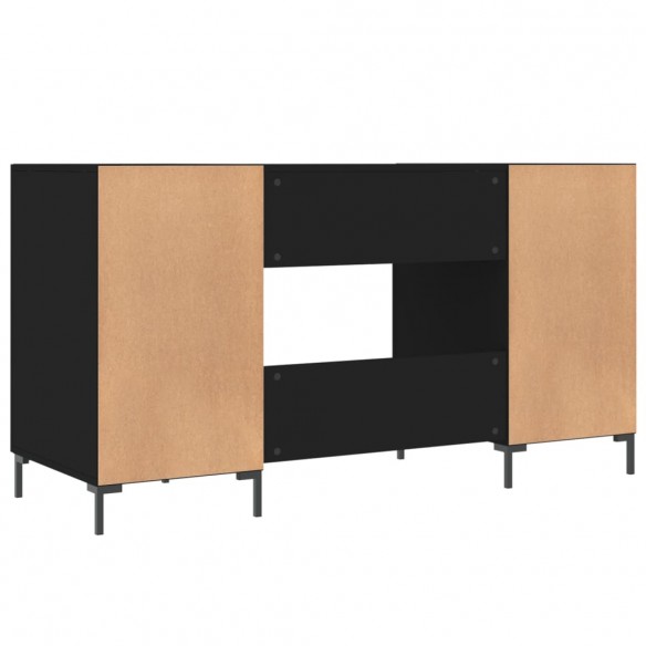 Bureau noir 140x50x75 cm bois d'ingénierie