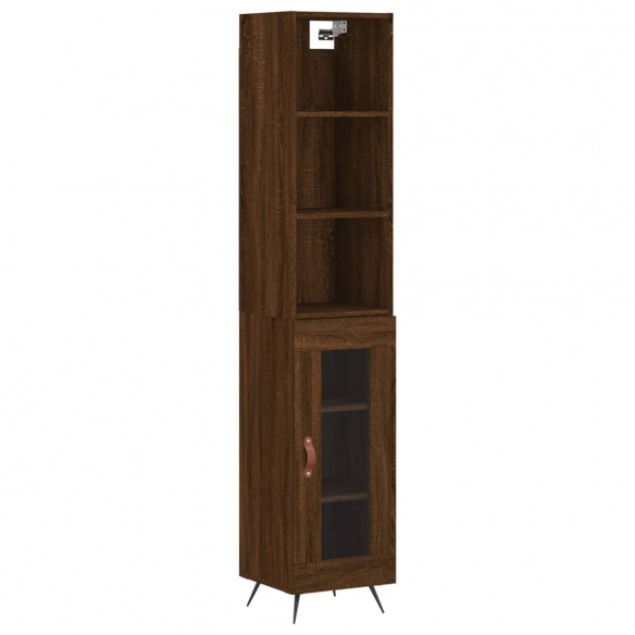 Buffet haut Chêne marron 34,5x34x180 cm Bois d'ingénierie