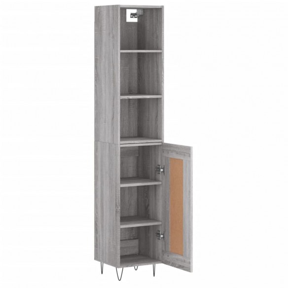 Buffet haut Sonoma gris 34,5x34x180 cm Bois d'ingénierie