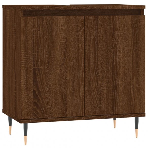 Armoire de bain chêne marron 58x33x60 cm bois d'ingénierie