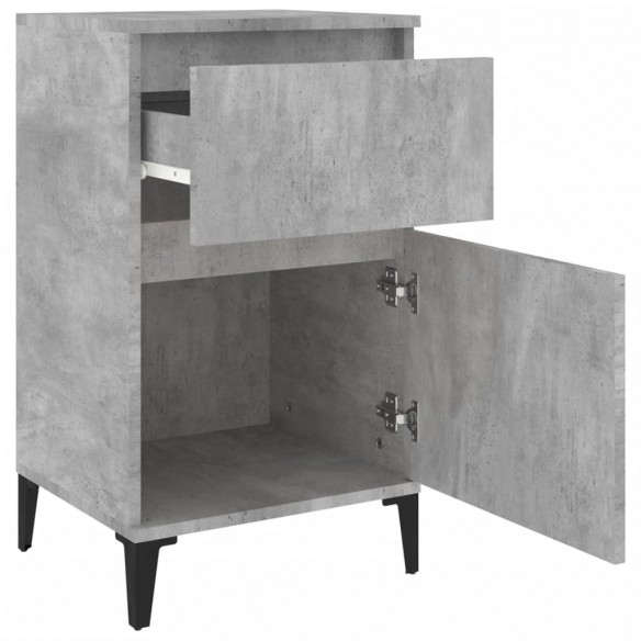 Tables de chevet 2 pcs gris béton 40x35x70 cm