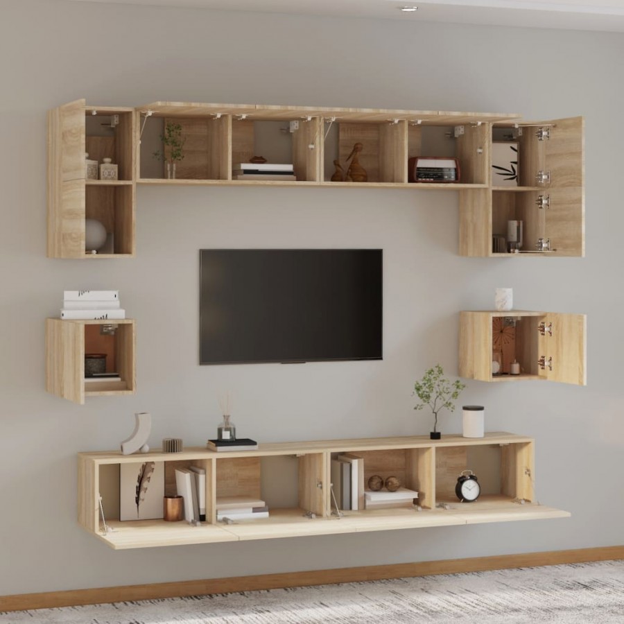 Ensemble de meubles TV 8 pcs Chêne sonoma  Ensemble de meubles TV 8 pcs Chêne sonoma