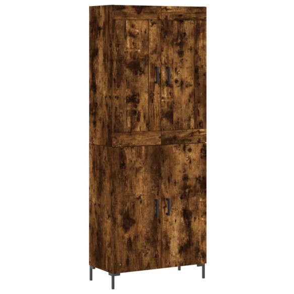 Buffet haut Chêne fumé 69,5x34x180 cm Bois d'ingénierie