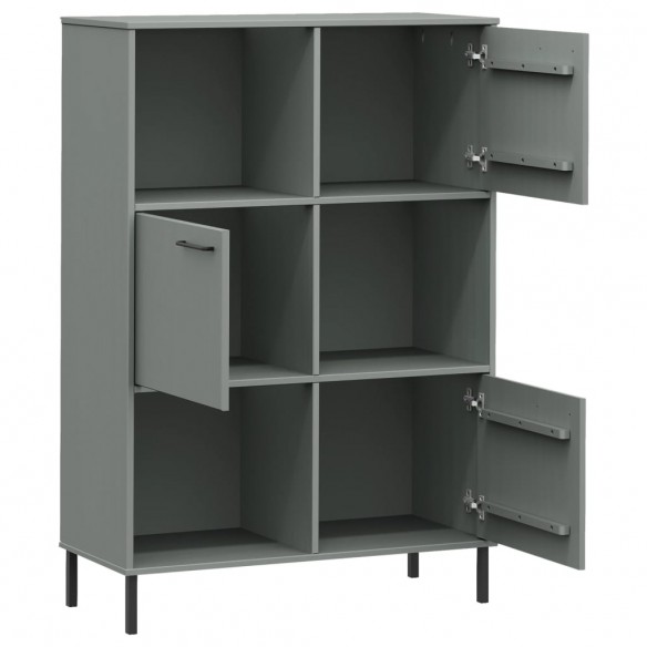 Bibliothèque avec pieds en métal Gris 90x35x128,5 cm Bois OSLO